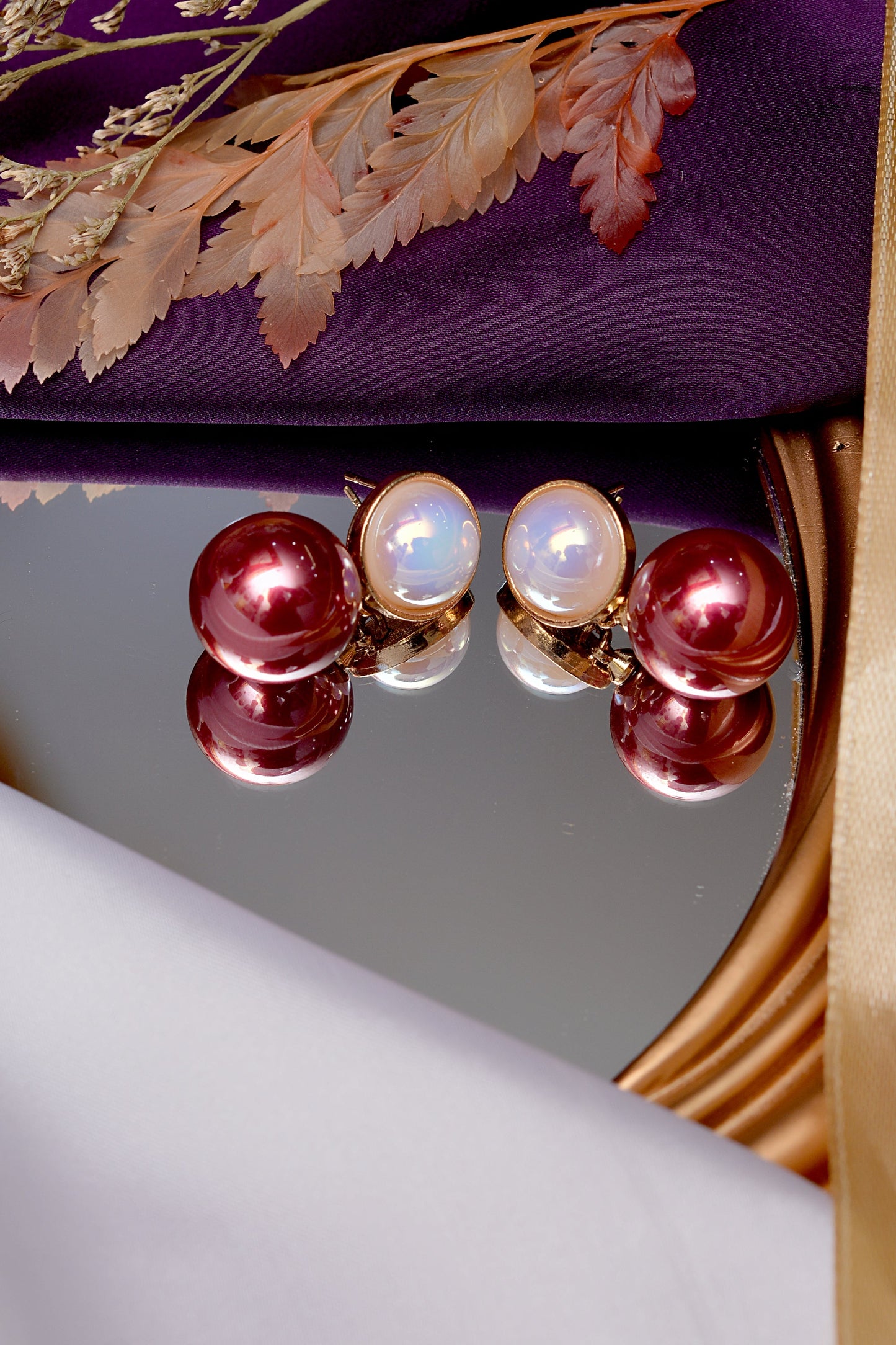 Maroon Earrings – Timeless Elegance with a Gold-Plated Finish