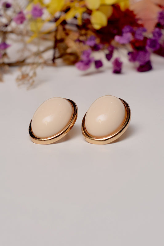 Cream Ear Stud